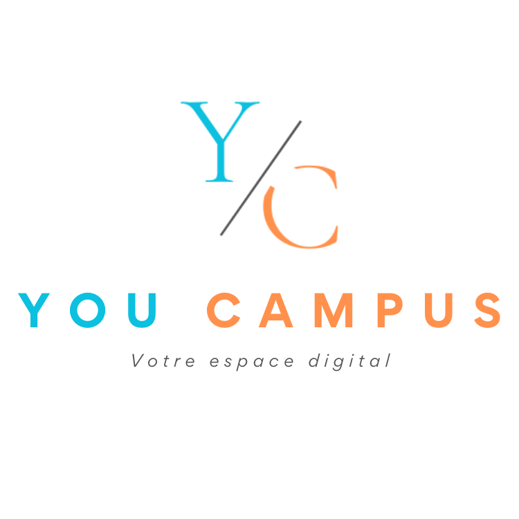 Logo de You Campus avec les lettres Y et C, accompagné du slogan "Votre espace digital".